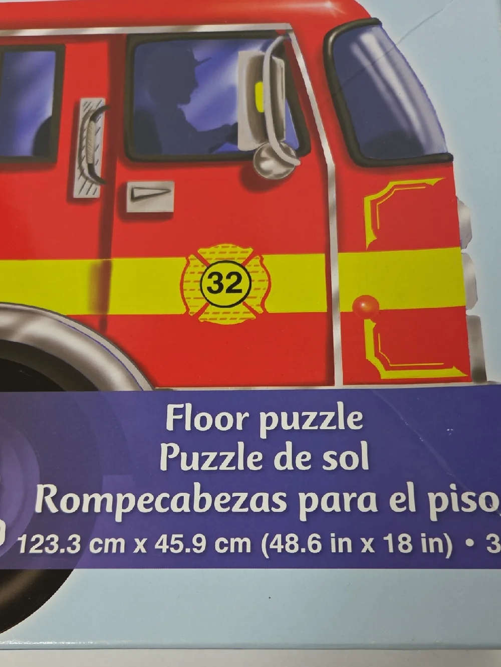 Melissa & Doug 24 Piece Giant Firetruck Floor Puzzle Complete